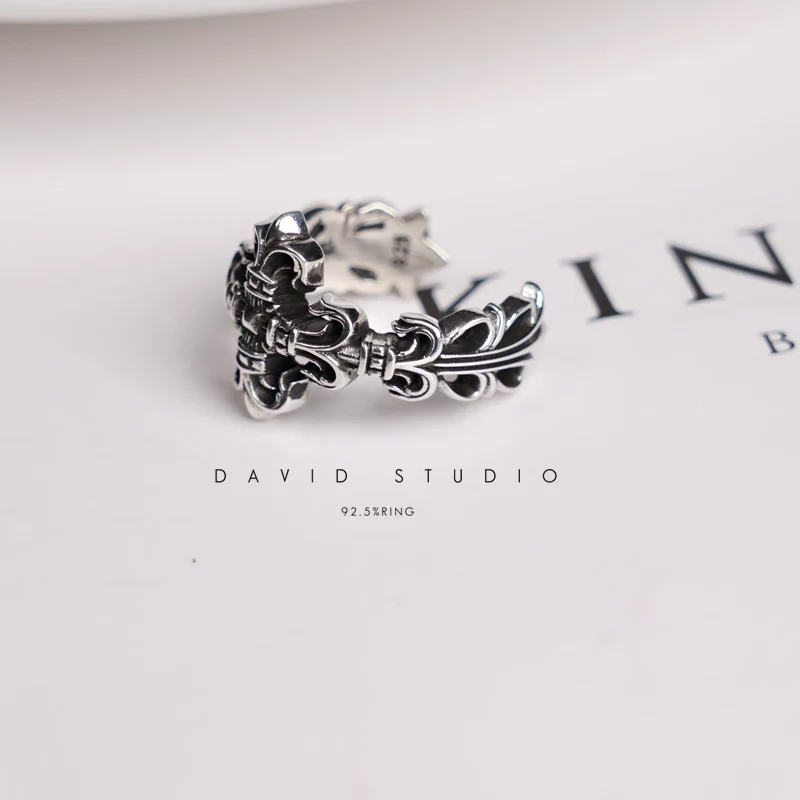 Chrome Hearts Cross Ring - Gothic 925 Sterling Silver Jewelry | David Studio