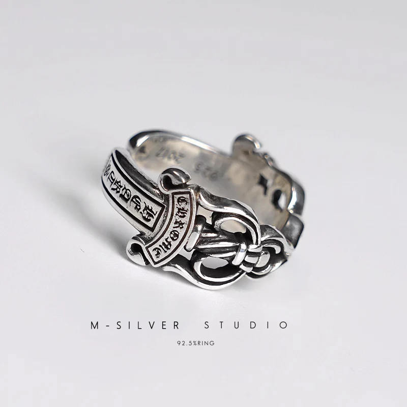 Chrome Hearts Cross Ring - Gothic 925 Sterling Silver Jewelry | David Studio