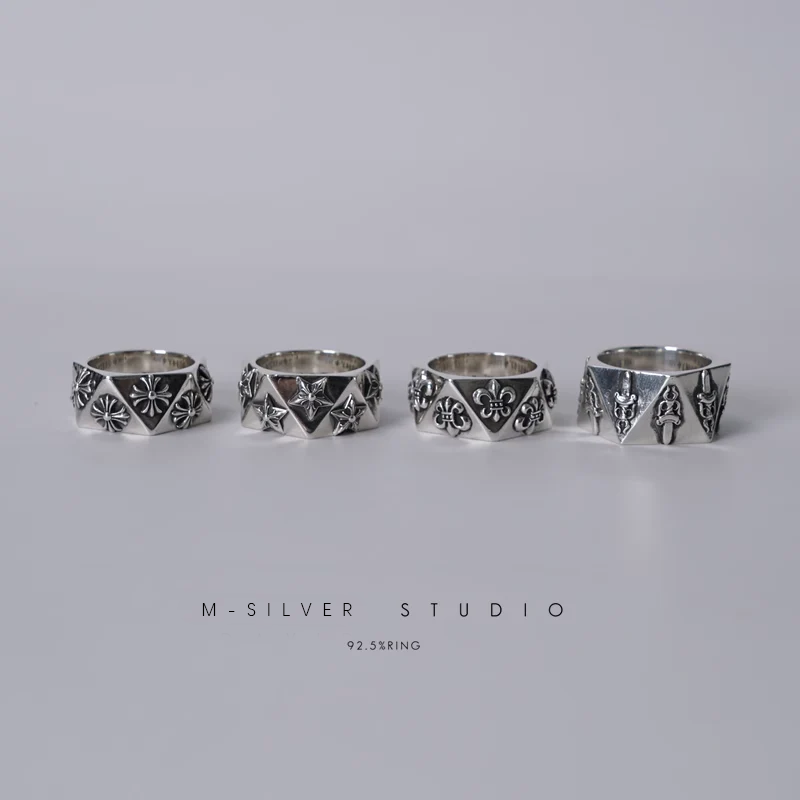 Chrome Hearts Cross Ring - Gothic 925 Sterling Silver Jewelry | David Studio