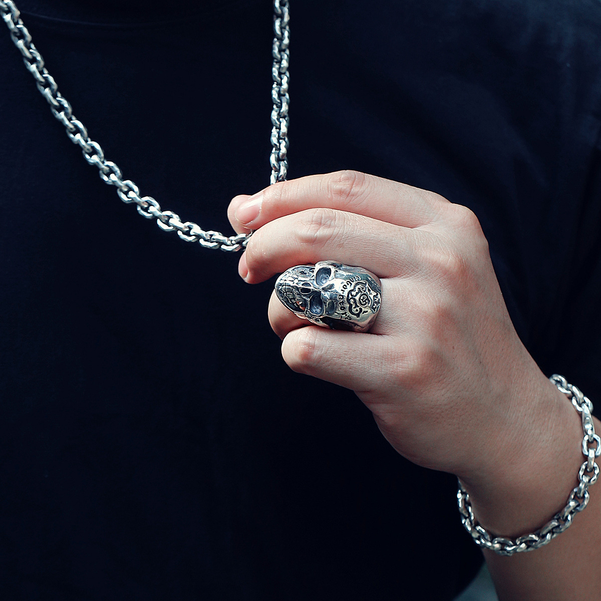 Chrome Hearts Cross Ring - Gothic 925 Sterling Silver Jewelry | David Studio