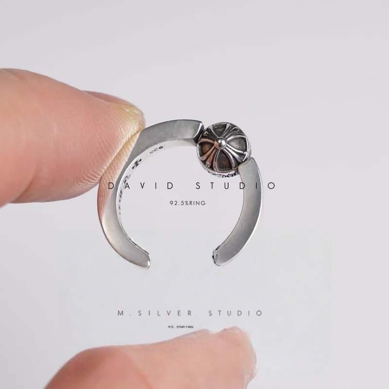 Chrome Hearts Cross Ring - Gothic 925 Sterling Silver Jewelry | David Studio