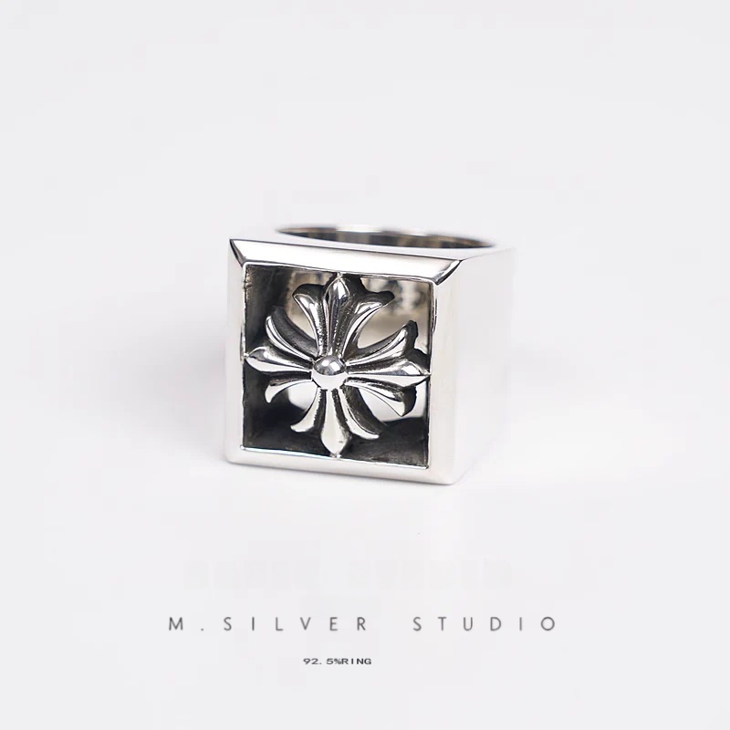 Chrome Hearts Cross Ring - Gothic 925 Sterling Silver Jewelry | David Studio