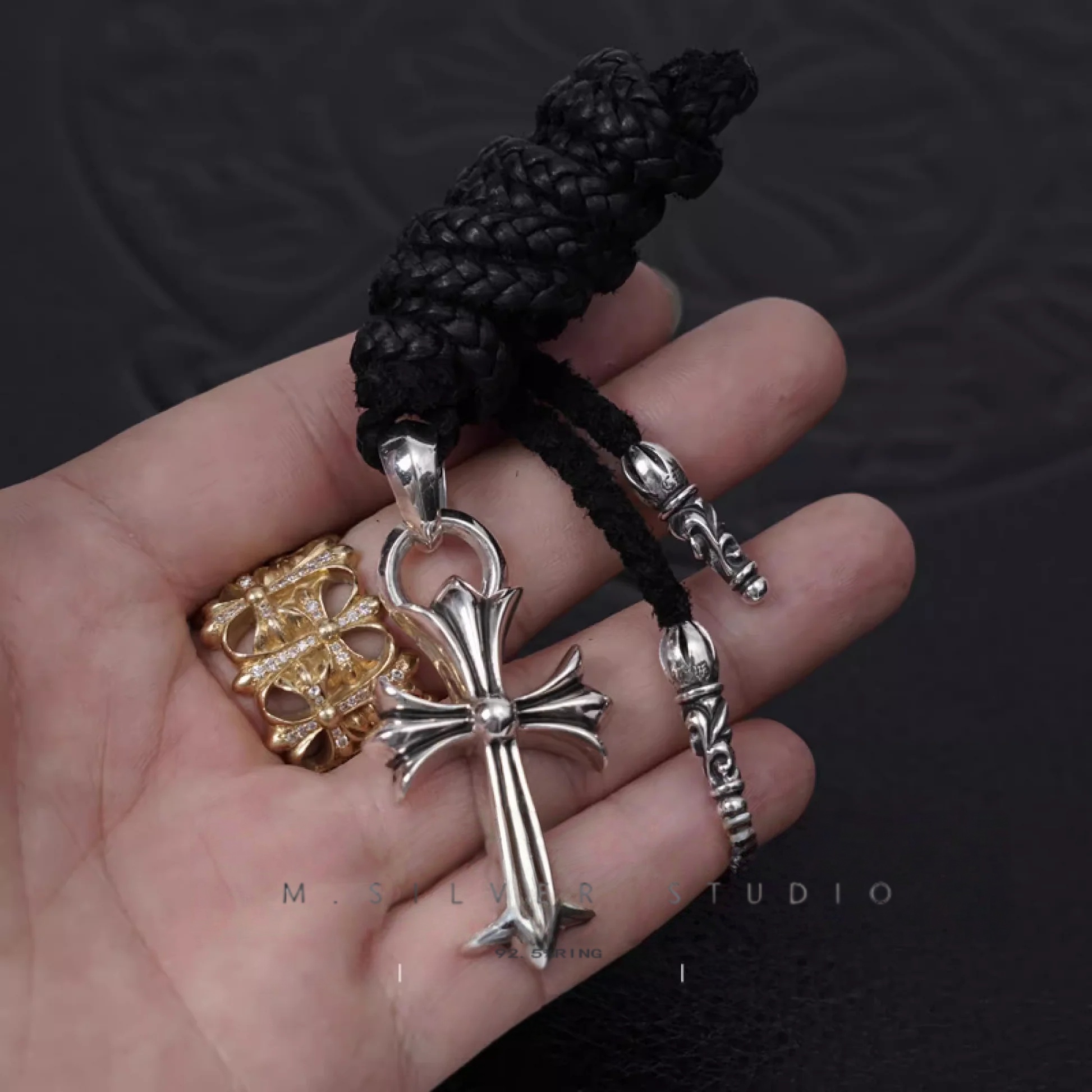 Chrome Hearts Cross Ring - Gothic 925 Sterling Silver Jewelry | David Studio