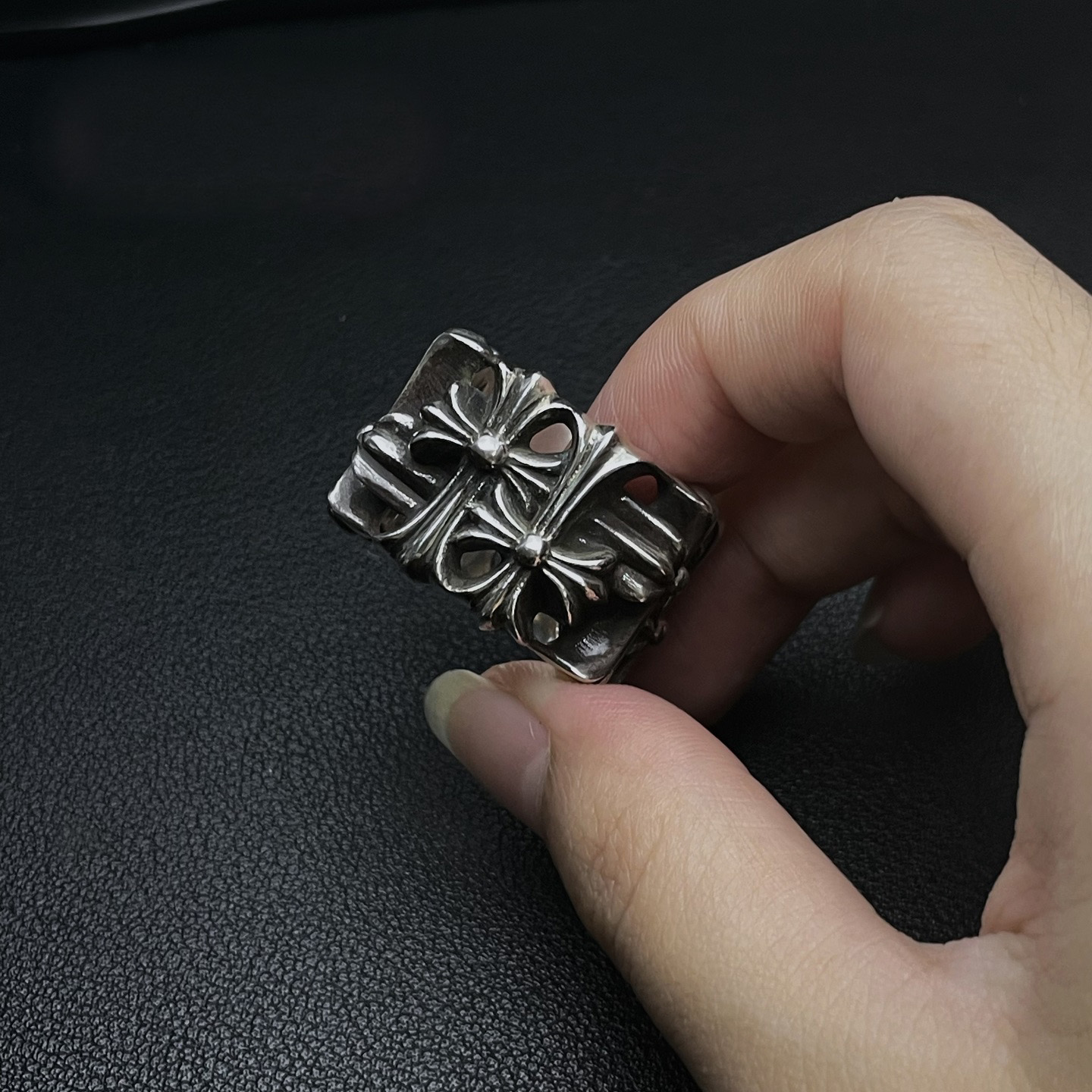 Chrome Hearts Cross Ring - Gothic 925 Sterling Silver Jewelry | David Studio