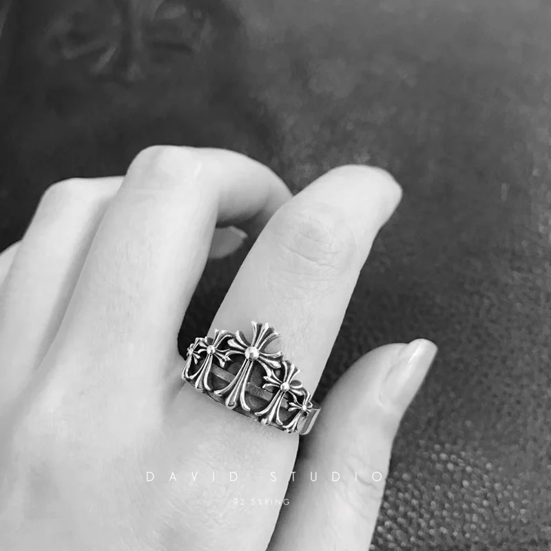 Chrome Hearts Cross Ring - Gothic 925 Sterling Silver Jewelry | David Studio