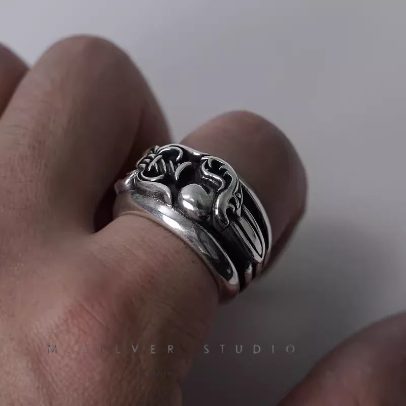 Chrome Hearts Cross Ring - Gothic 925 Sterling Silver Jewelry | David Studio
