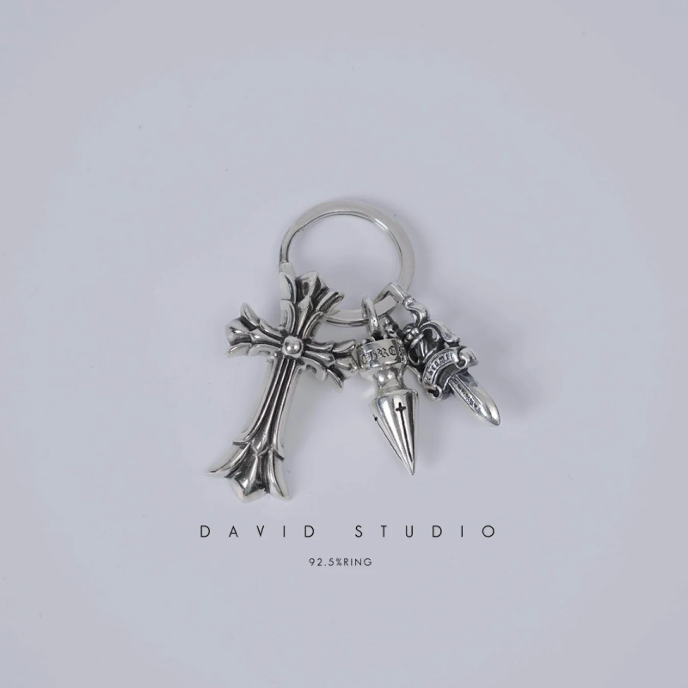 Chrome Hearts Cross Ring - Gothic 925 Sterling Silver Jewelry | David Studio