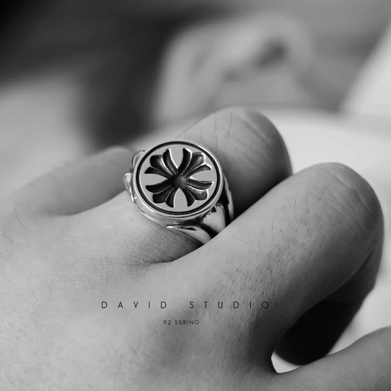 Chrome Hearts Cross Ring - Gothic 925 Sterling Silver Jewelry | David Studio