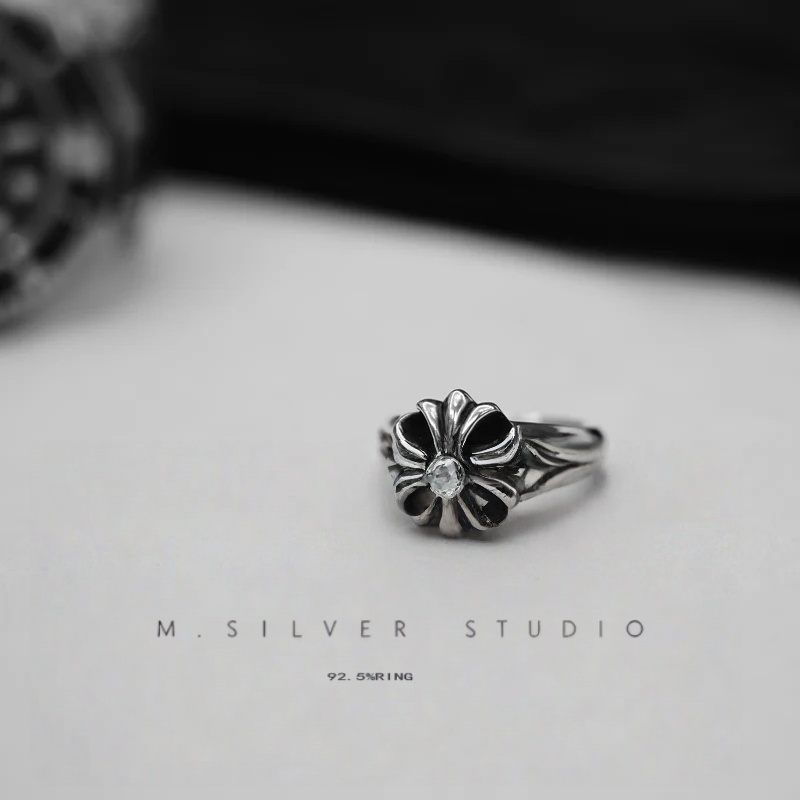 Chrome Hearts Cross Ring - Gothic 925 Sterling Silver Jewelry | David Studio