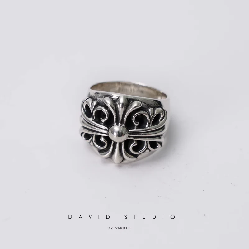 Chrome Hearts Cross Ring - Gothic 925 Sterling Silver Jewelry | David Studio