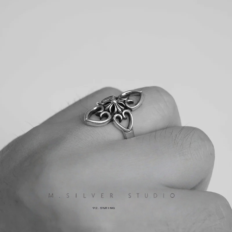Chrome Hearts Cross Ring - Gothic 925 Sterling Silver Jewelry | David Studio