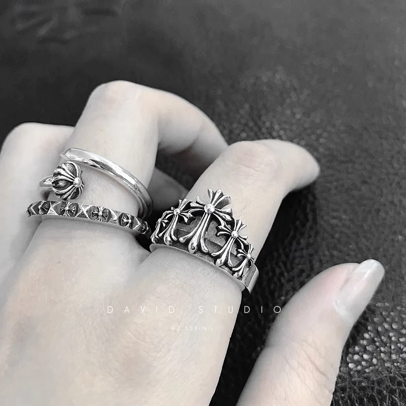 Chrome Hearts Cross Ring - Gothic 925 Sterling Silver Jewelry | David Studio