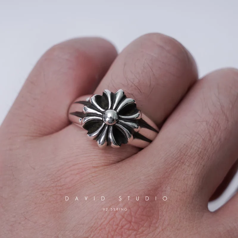 Chrome Hearts Cross Ring - Gothic 925 Sterling Silver Jewelry | David Studio