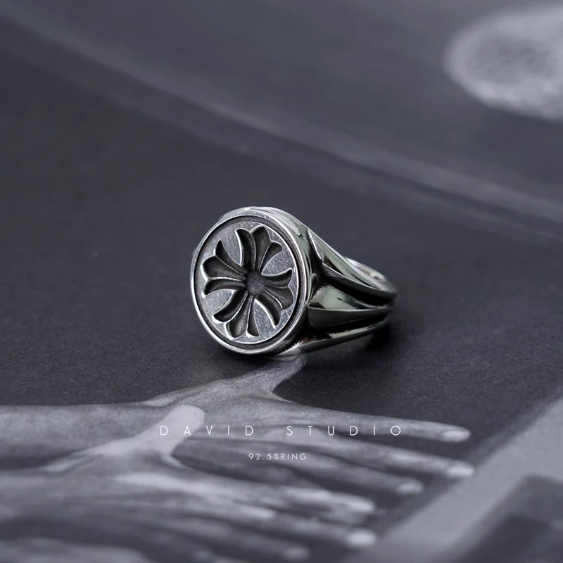 Chrome Hearts Cross Ring - Gothic 925 Sterling Silver Jewelry | David Studio