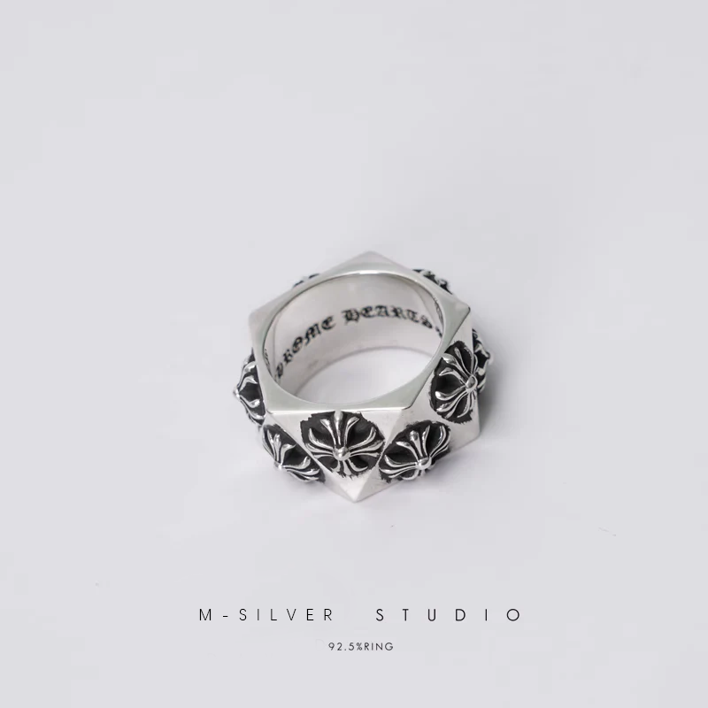 Chrome Hearts Cross Ring - Gothic 925 Sterling Silver Jewelry | David Studio