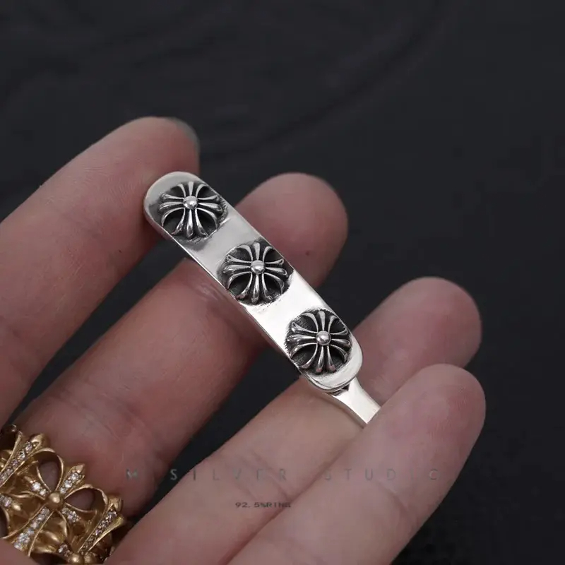 Chrome Hearts Cross Ring - Gothic 925 Sterling Silver Jewelry | David Studio