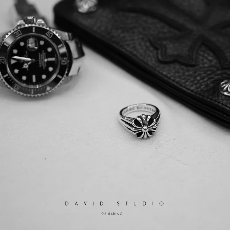 Chrome Hearts Cross Ring - Gothic 925 Sterling Silver Jewelry | David Studio