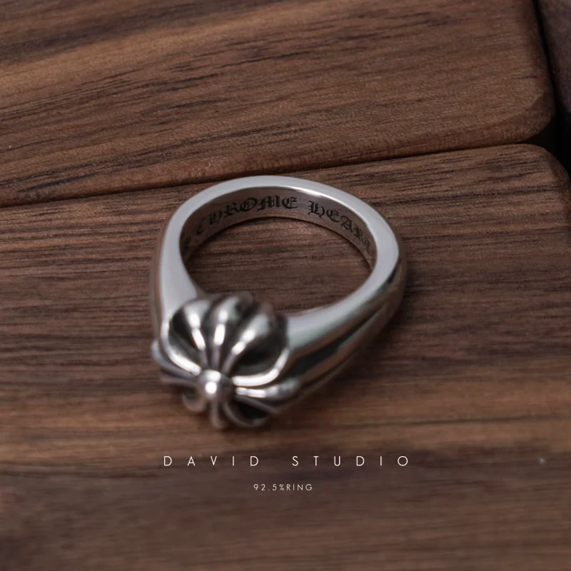 Chrome Hearts Cross Ring - Gothic 925 Sterling Silver Jewelry | David Studio
