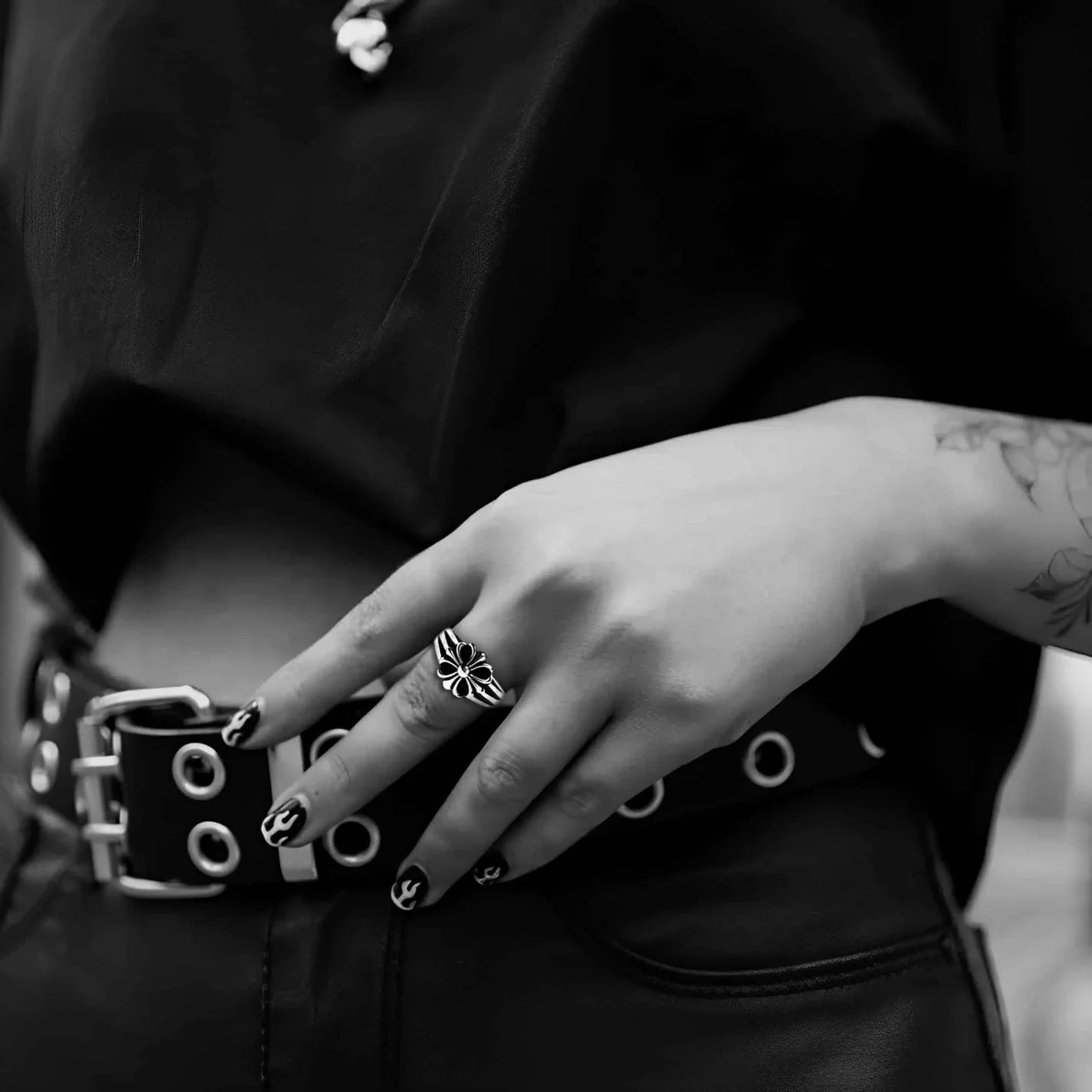 Chrome Hearts Cross Ring - Gothic 925 Sterling Silver Jewelry | David Studio