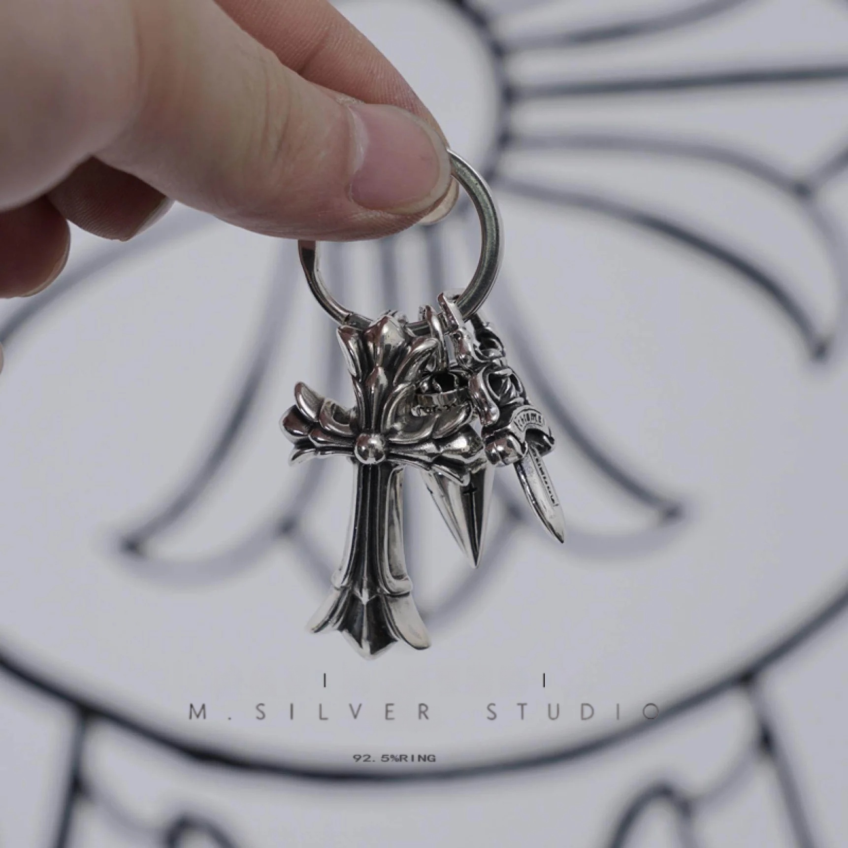 Chrome Hearts Cross Ring - Gothic 925 Sterling Silver Jewelry | David Studio