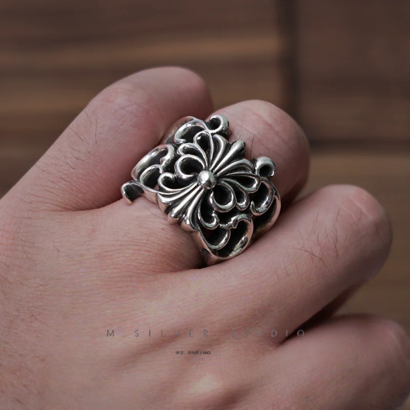 Chrome Hearts Cross Ring - Gothic 925 Sterling Silver Jewelry | David Studio