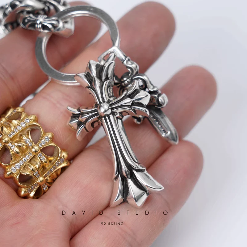 Chrome Hearts Cross Ring - Gothic 925 Sterling Silver Jewelry | David Studio
