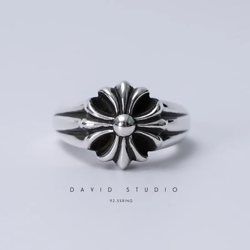 Chrome Hearts Cross Ring - Gothic 925 Sterling Silver Jewelry | David Studio