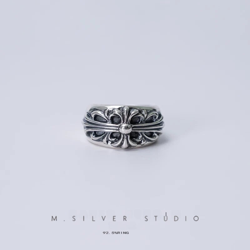 Chrome Hearts Cross Ring - Gothic 925 Sterling Silver Jewelry | David Studio