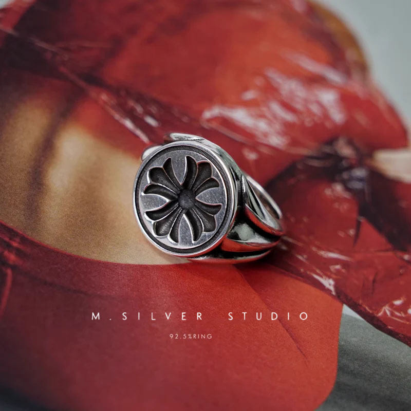 Chrome Hearts Cross Ring - Gothic 925 Sterling Silver Jewelry | David Studio