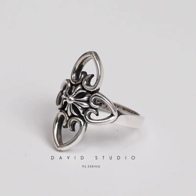 Chrome Hearts Cross Ring - Gothic 925 Sterling Silver Jewelry | David Studio