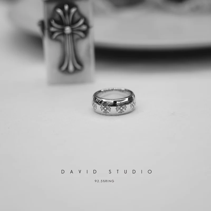 Chrome Hearts Cross Ring - Gothic 925 Sterling Silver Jewelry | David Studio