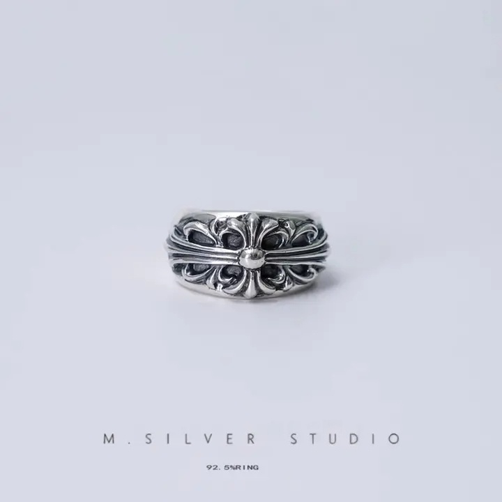 Chrome Hearts Cross Ring - Gothic 925 Sterling Silver Jewelry | David Studio