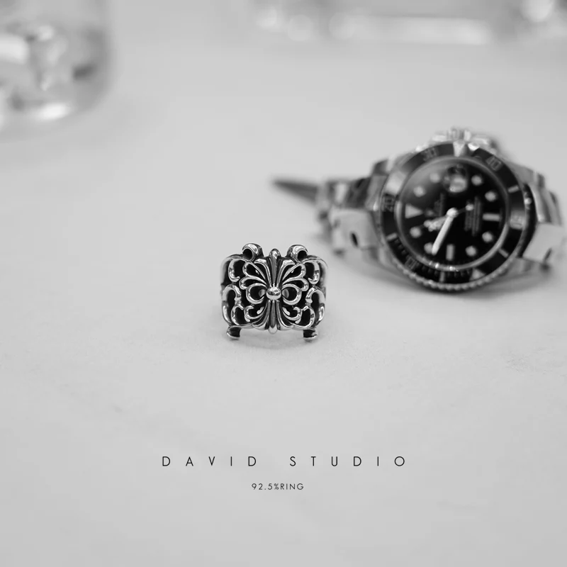 Chrome Hearts Cross Ring - Gothic 925 Sterling Silver Jewelry | David Studio