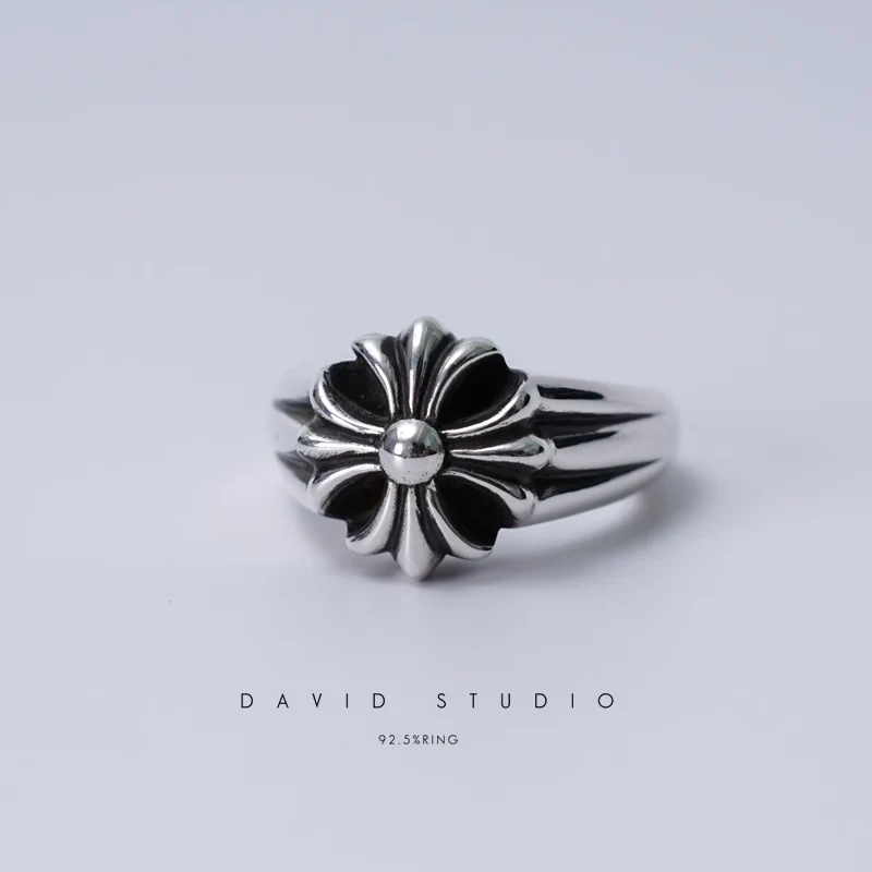 Chrome Hearts Cross Ring - Gothic 925 Sterling Silver Jewelry | David Studio