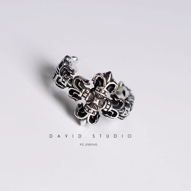 Chrome Hearts Cross Ring - Gothic 925 Sterling Silver Jewelry | David Studio