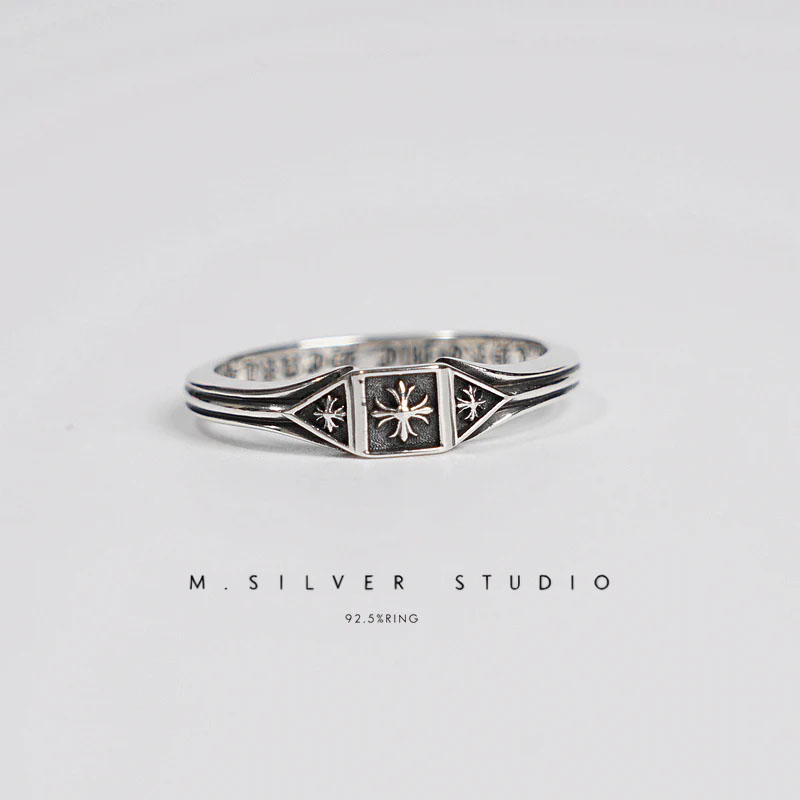 Chrome Hearts Cross Ring - Gothic 925 Sterling Silver Jewelry | David Studio