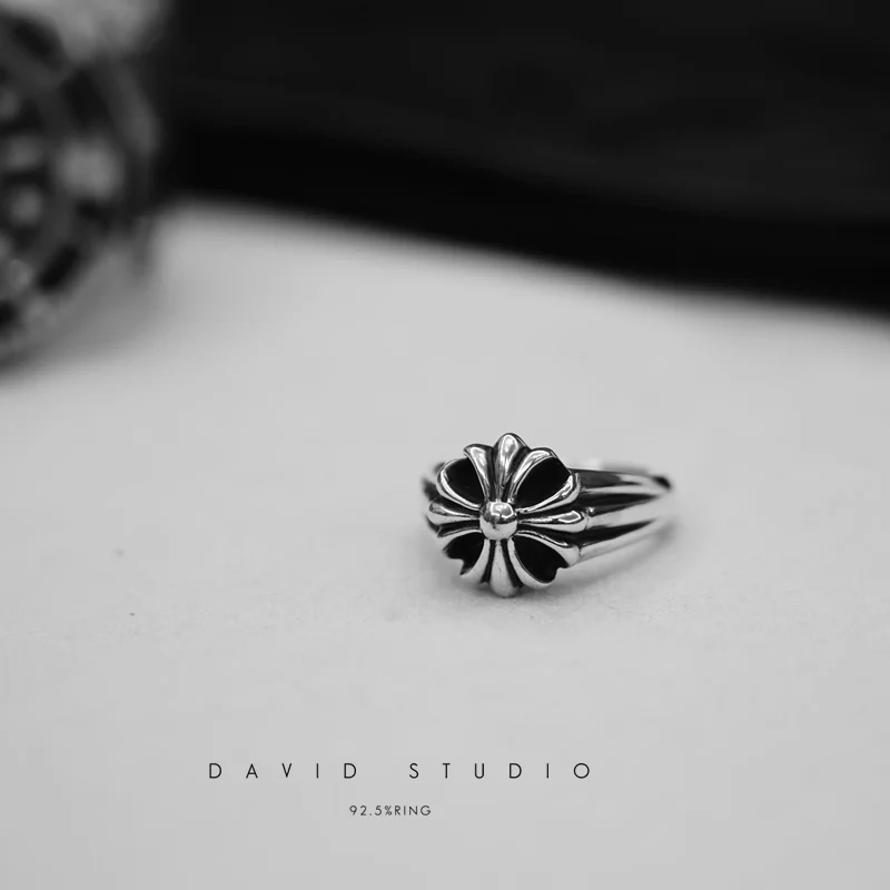 Chrome Hearts Cross Ring - Gothic 925 Sterling Silver Jewelry | David Studio
