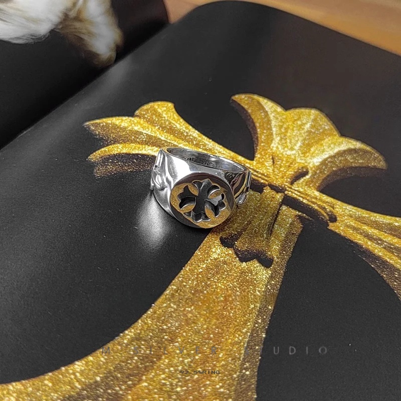 Chrome Hearts Cross Ring - Gothic 925 Sterling Silver Jewelry | David Studio