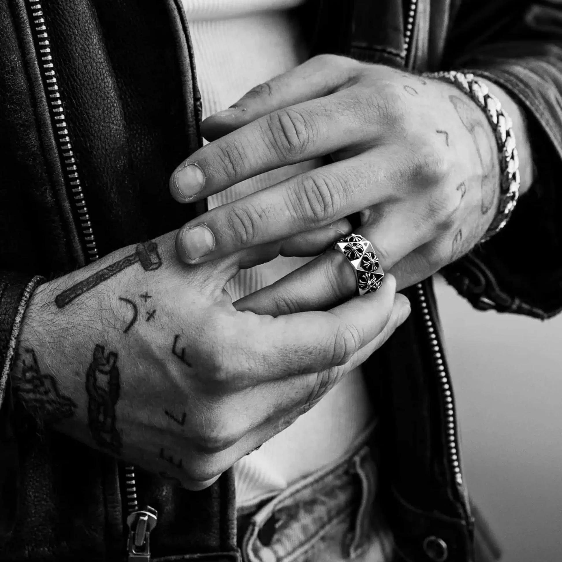 Chrome Hearts Cross Ring - Gothic 925 Sterling Silver Jewelry | David Studio