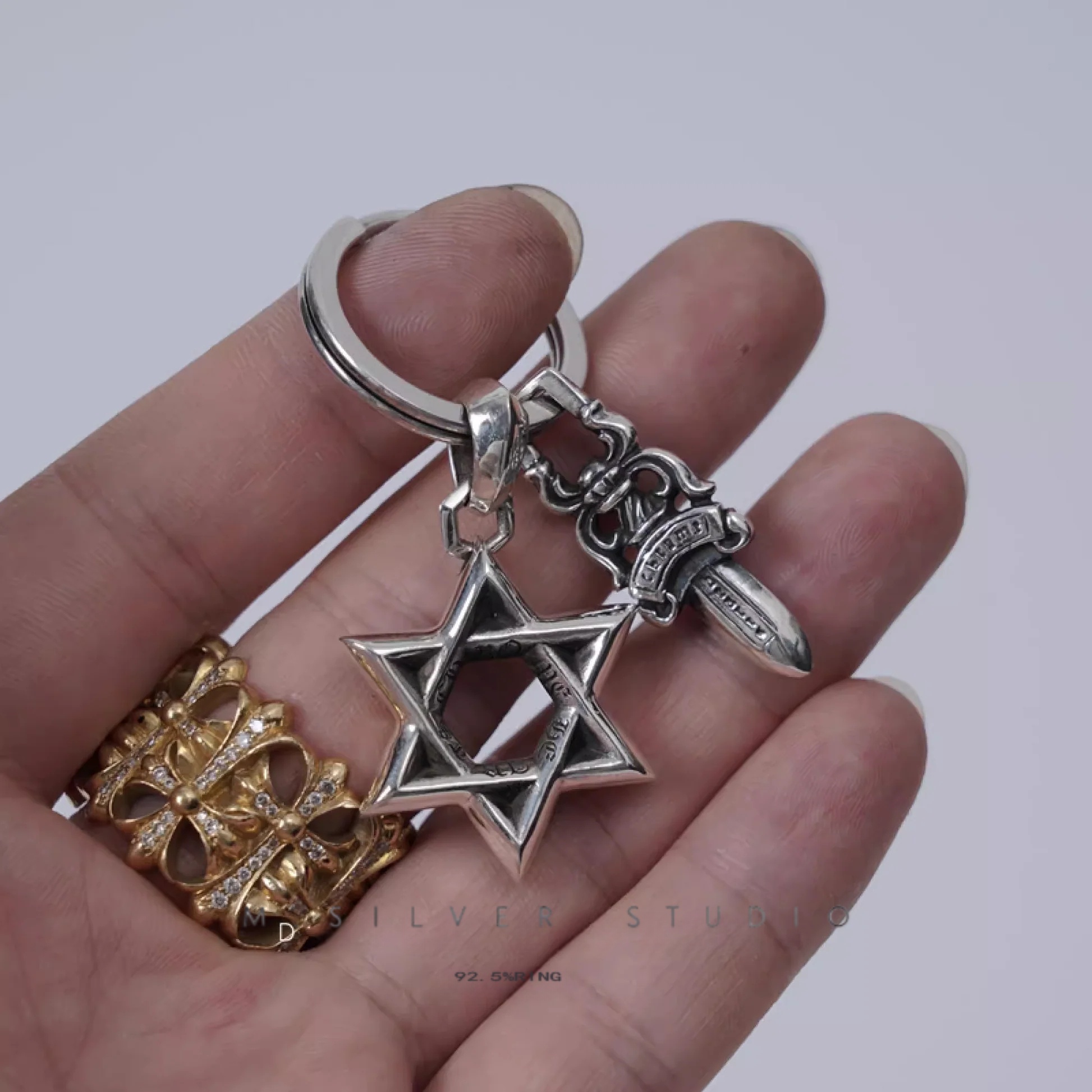 Chrome Hearts Cross Ring - Gothic 925 Sterling Silver Jewelry | David Studio