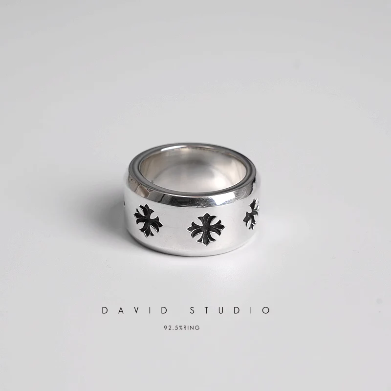 Chrome Hearts Cross Ring - Gothic 925 Sterling Silver Jewelry | David Studio