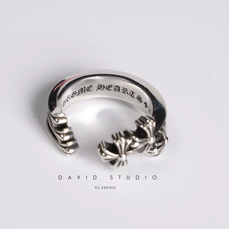 Chrome Hearts Cross Ring - Gothic 925 Sterling Silver Jewelry | David Studio
