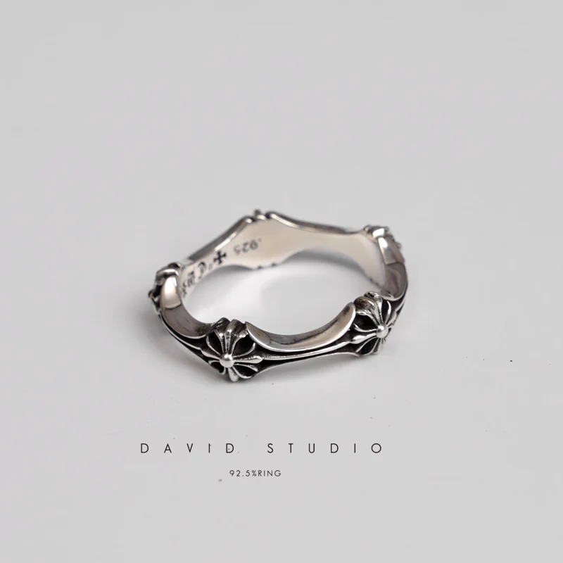 Chrome Hearts Cross Ring - Gothic 925 Sterling Silver Jewelry | David Studio
