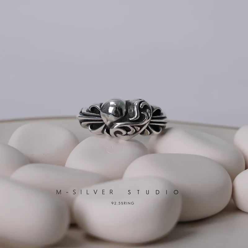 Chrome Hearts Cross Ring - Gothic 925 Sterling Silver Jewelry | David Studio