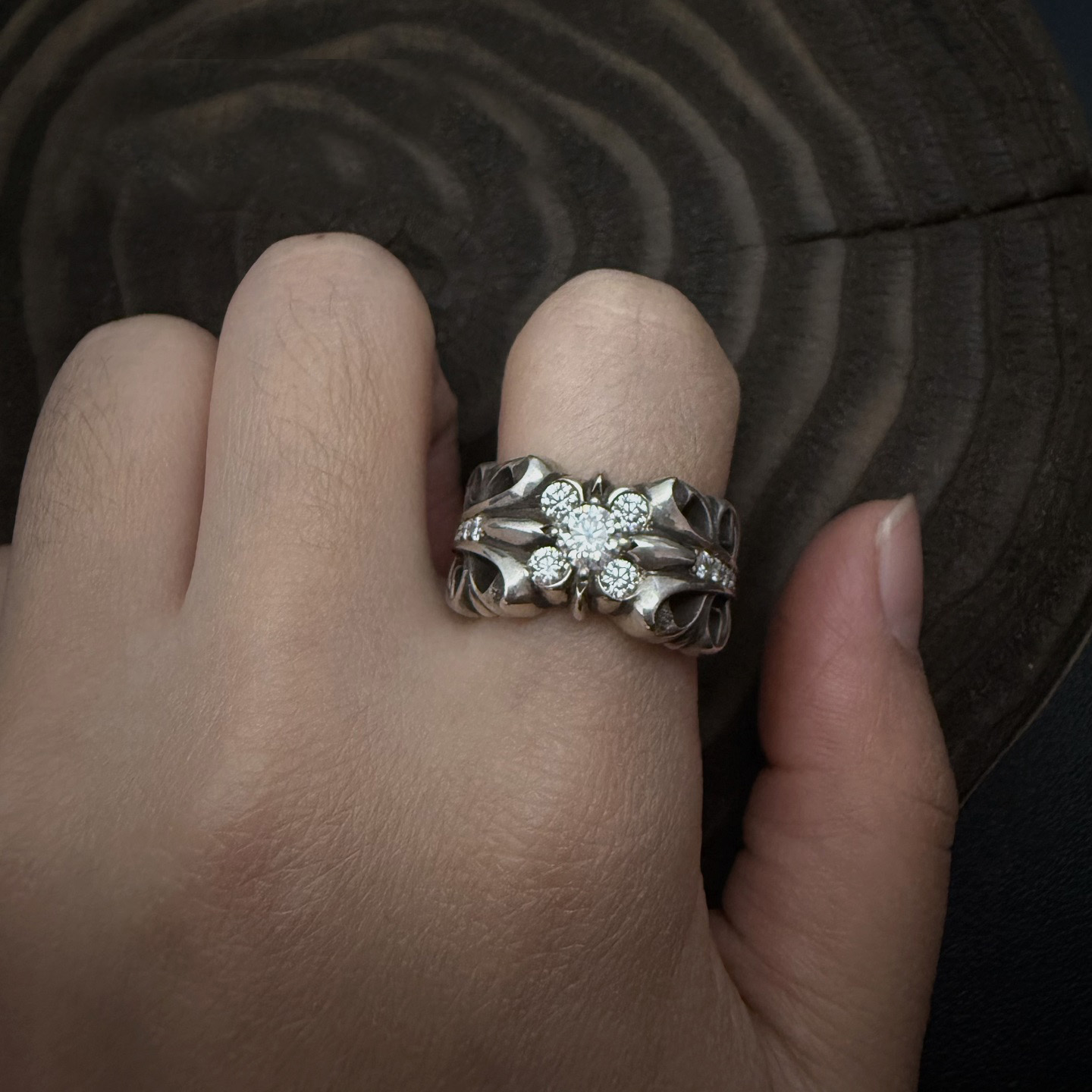 Chrome Hearts Cross Ring - Gothic 925 Sterling Silver Jewelry | David Studio