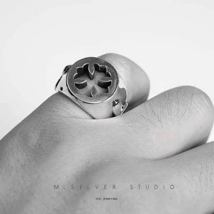 Chrome Hearts Cross Ring - Gothic 925 Sterling Silver Jewelry | David Studio
