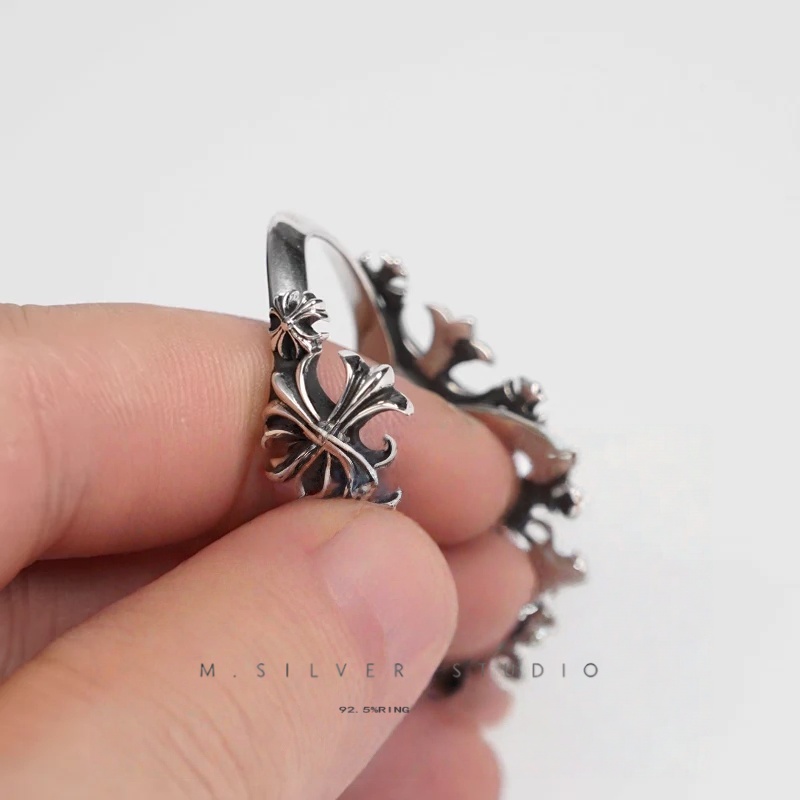 Chrome Hearts Cross Ring - Gothic 925 Sterling Silver Jewelry | David Studio