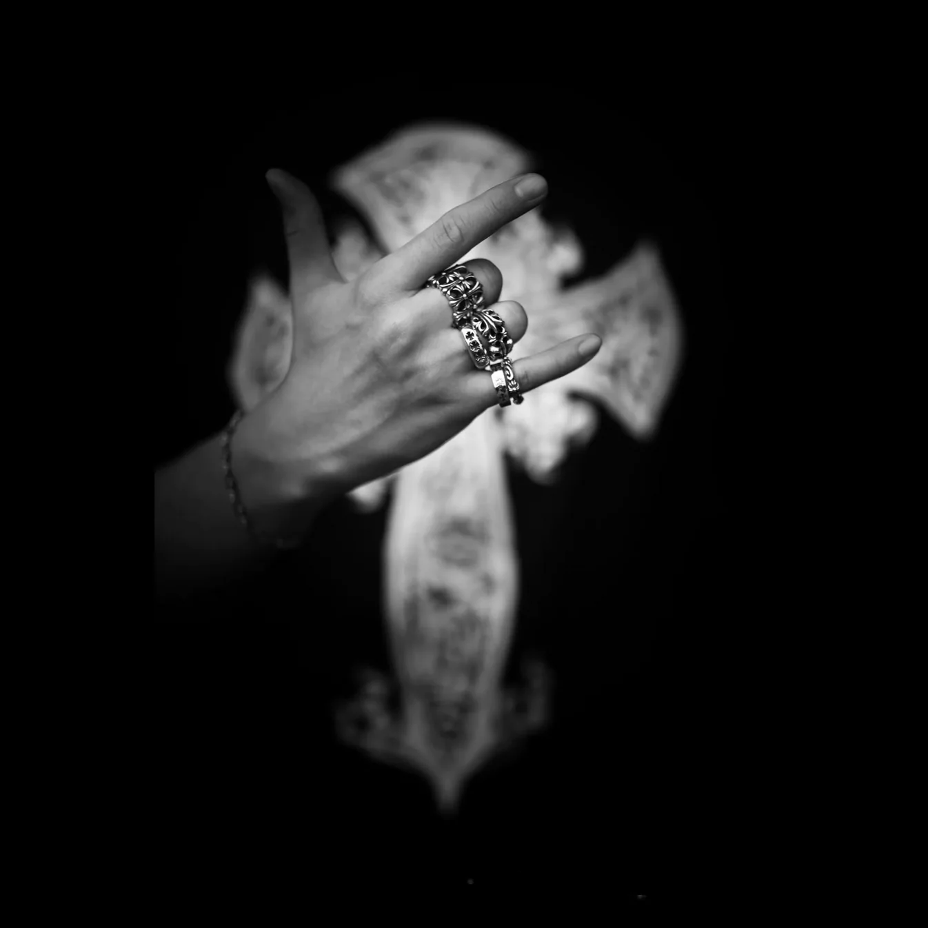 Chrome Hearts Cross Ring - Gothic 925 Sterling Silver Jewelry | David Studio