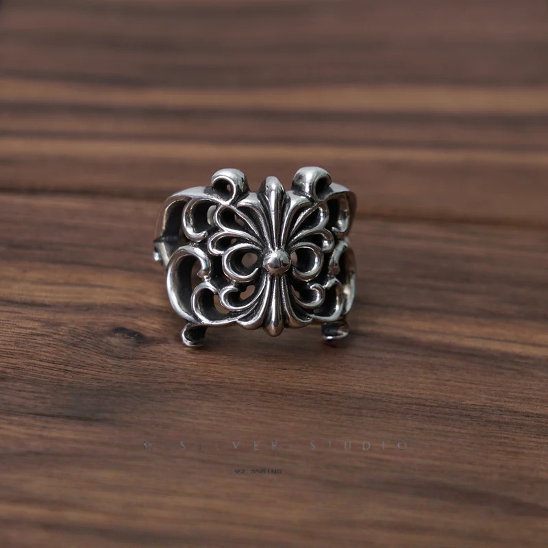 Chrome Hearts Cross Ring - Gothic 925 Sterling Silver Jewelry | David Studio