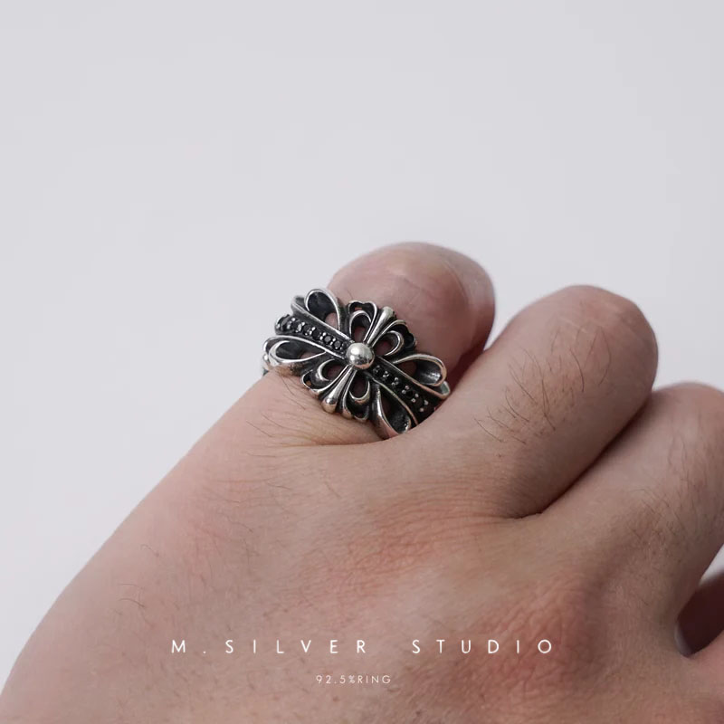 Chrome Hearts Cross Ring - Gothic 925 Sterling Silver Jewelry | David Studio